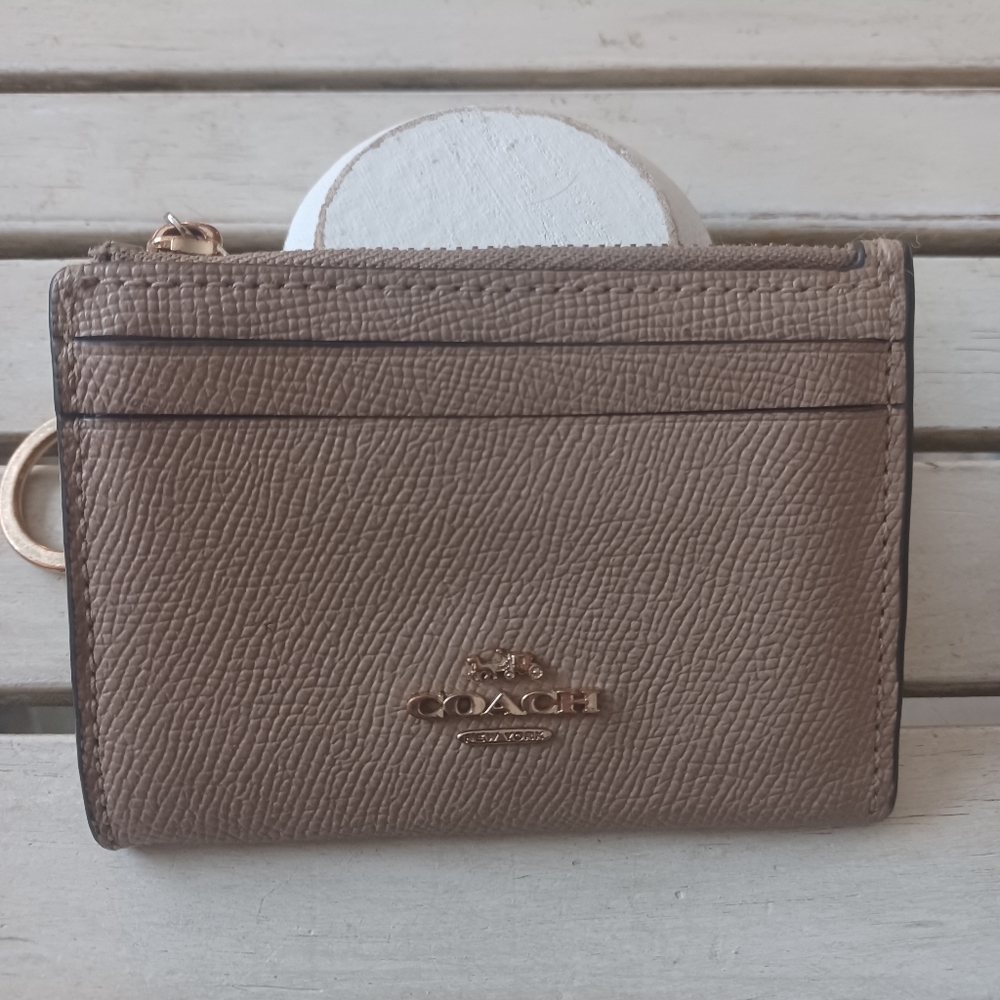COACH LEATHER SLIM KEY RING ID CARD HOLDER CASE